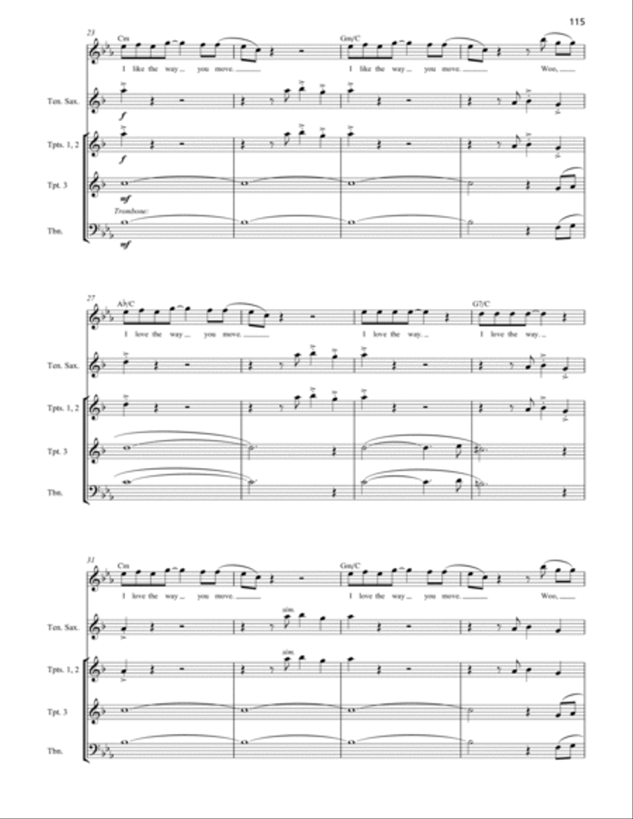 The Way You Move (feat. Sleepy Brown) (Horn Section) Horn scores gallery preview page 2