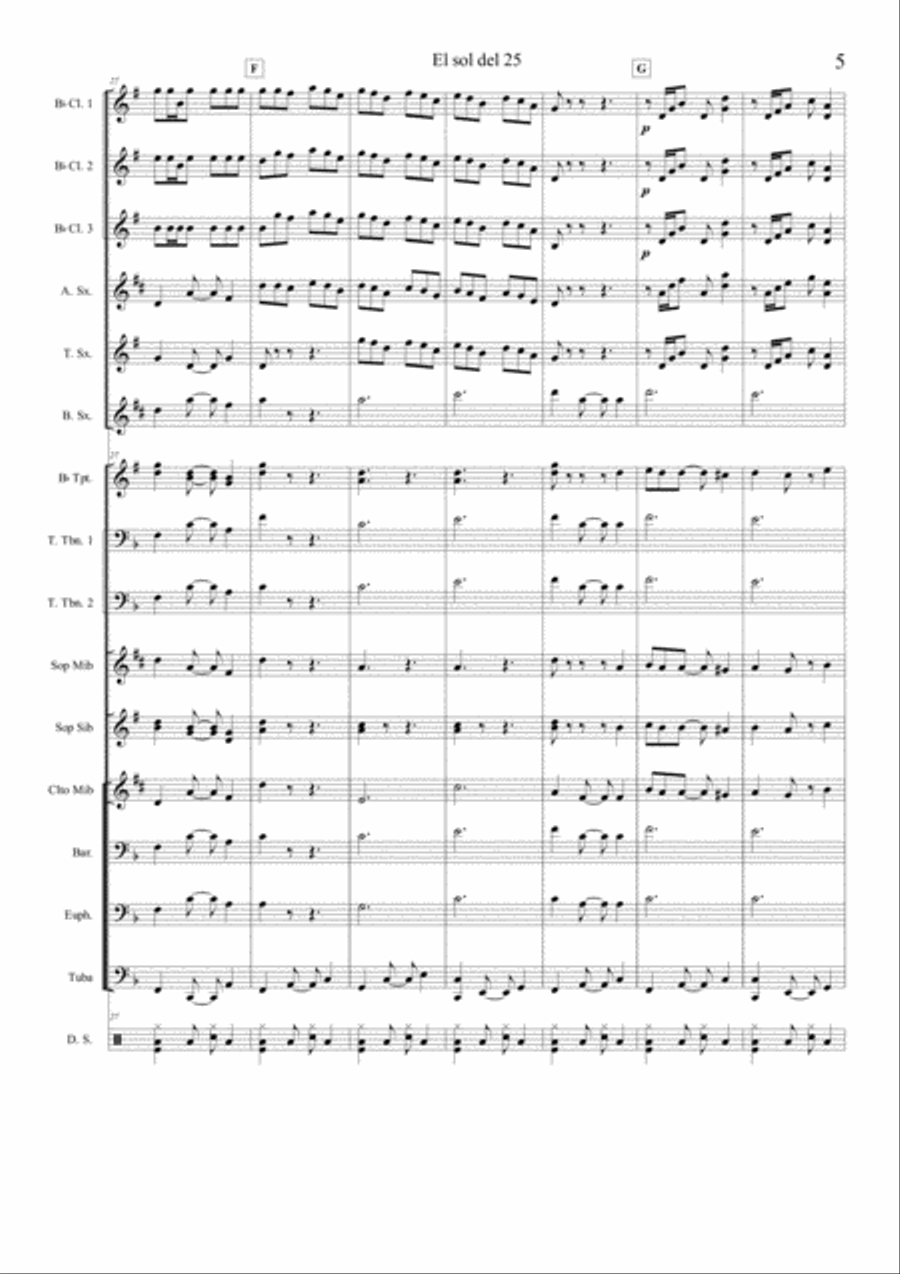 El sol del 25 Marching Band scores gallery preview page 5