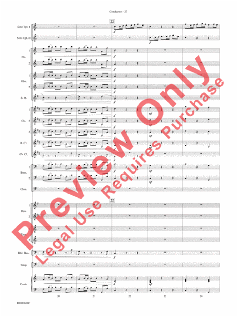 Concerto in C Major for Two Trumpets (I. Allegro, II. Largo, III. Allegro) Concert Band scores gallery preview page 31