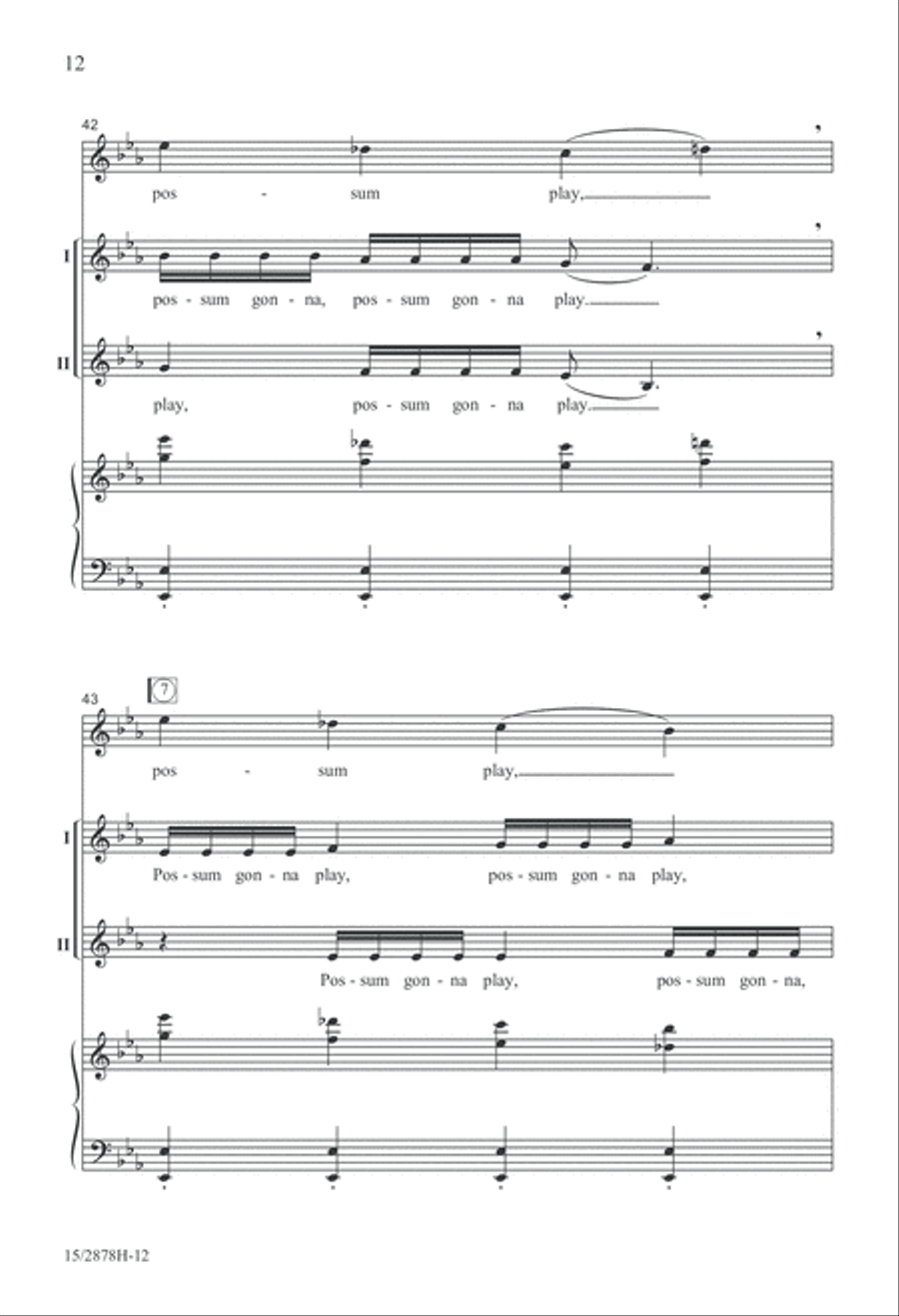 Possum Gonna Play... 2-Part scores gallery preview page 13
