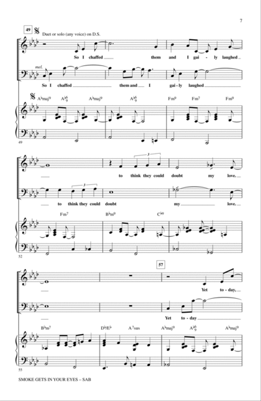Smoke Gets In Your Eyes (arr. Kirby Shaw) 3-Part scores gallery preview page 6