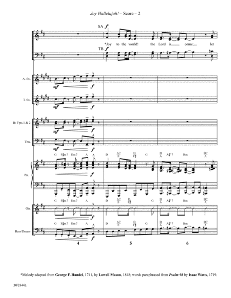 Joy Hallelujah! - Instrumental Ensemble Score and Parts Tenor Saxophone scores gallery preview page 2
