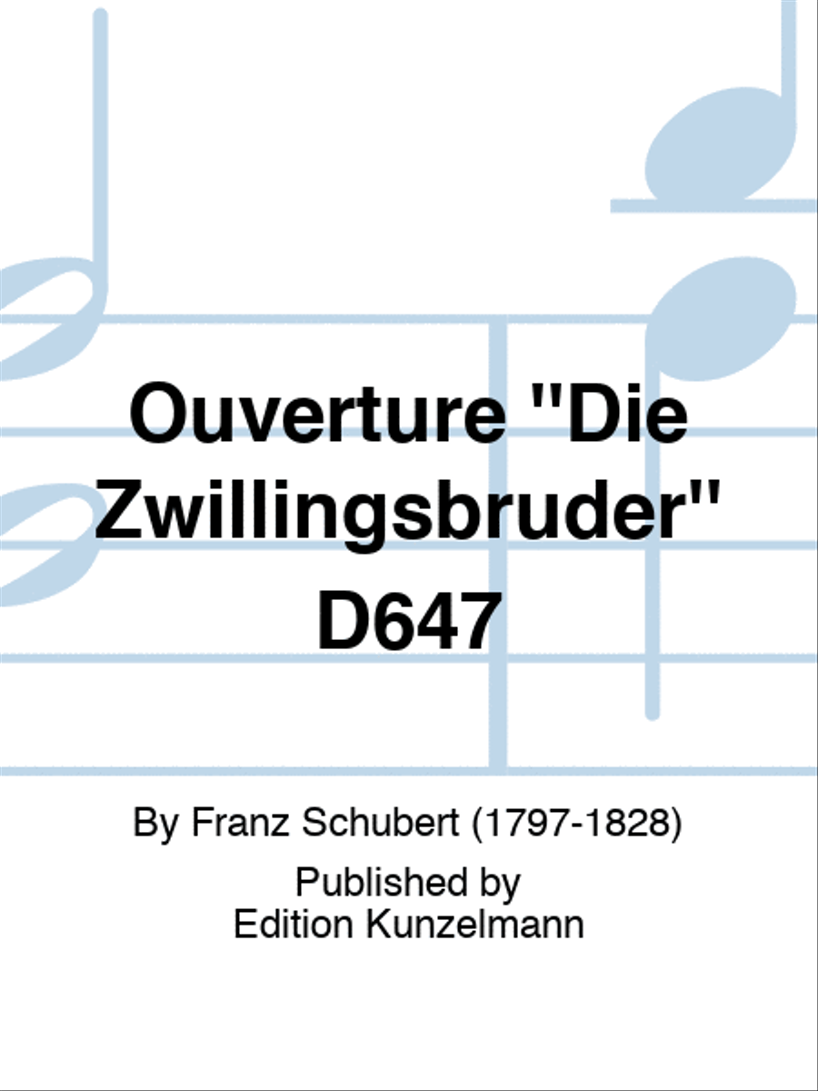 Overture to 'Die Zwillingsbrüder' (The Twin Brothers) D647 Bassoon scores gallery preview page 1