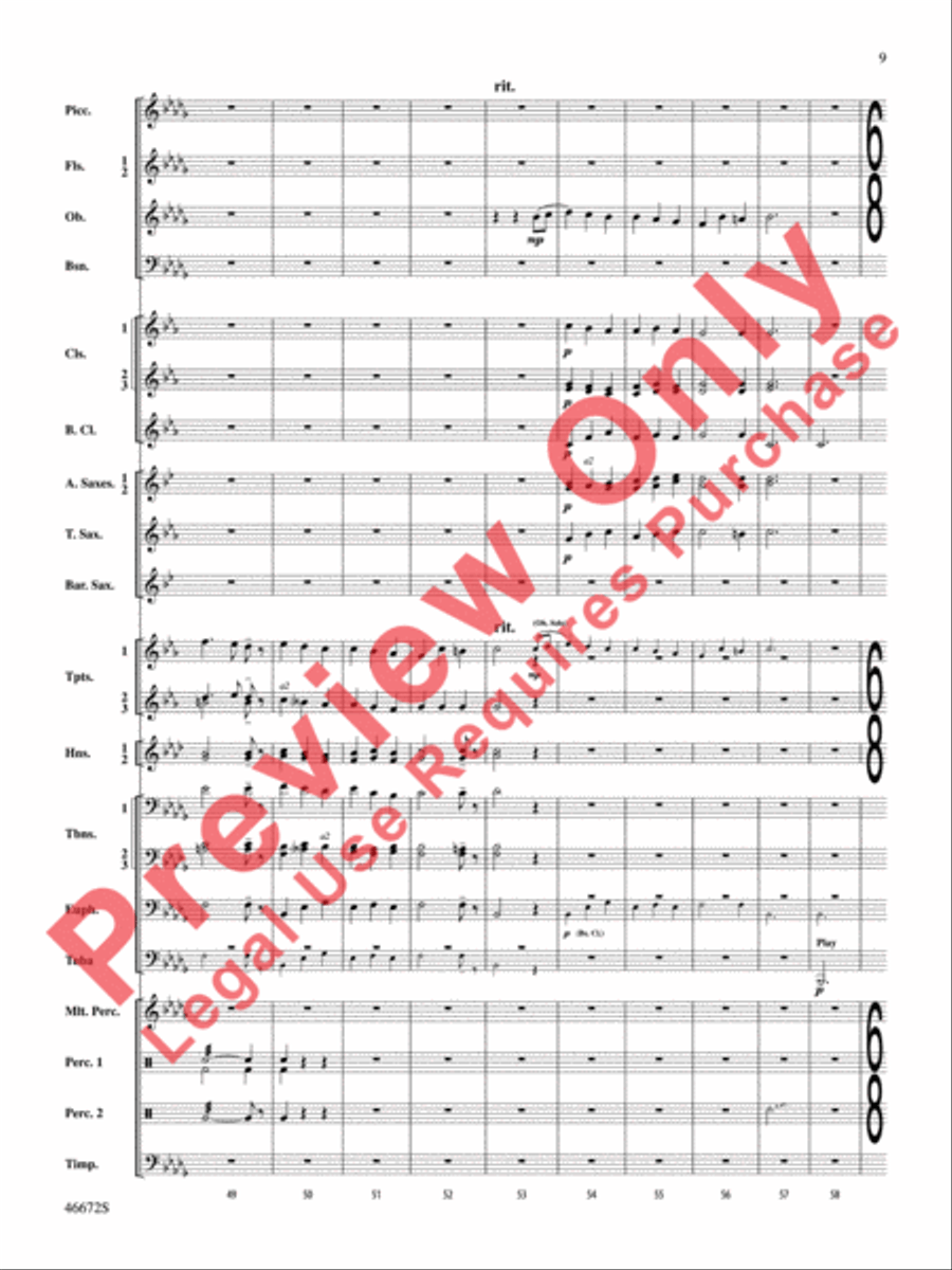 Variants on an English Sea Song Concert Band scores gallery preview page 10