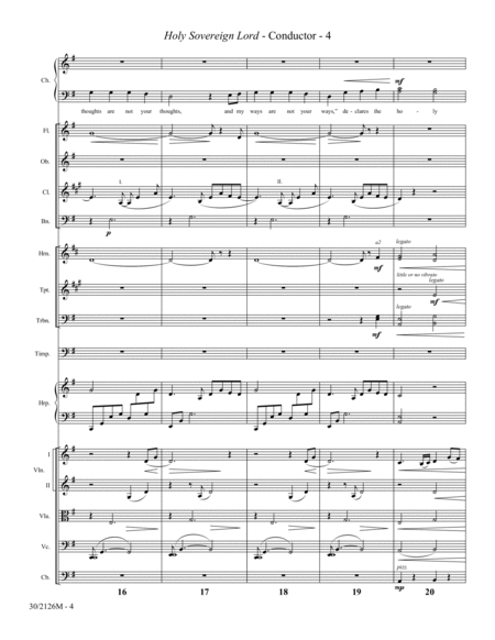 Holy Sovereign Lord - Full Orchestra Score and Parts