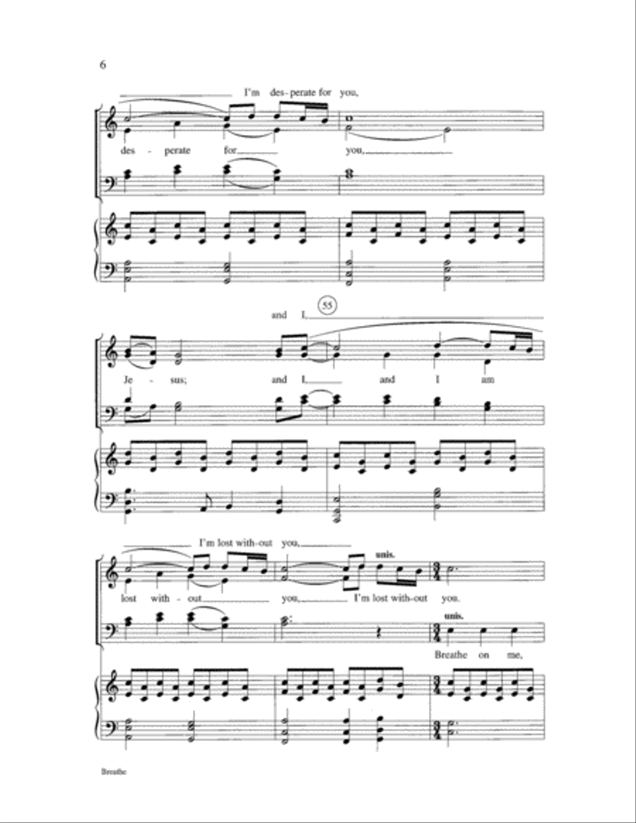 Breathe 4-Part scores gallery preview page 6