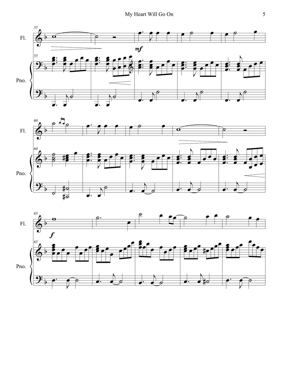 My Heart Will Go On (Love Theme from Titanic) Flute Solo scores gallery preview page 5