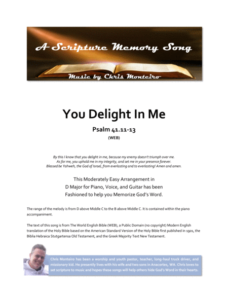 You Delight In Me (Psalm 41.11-13 WEB) image number null
