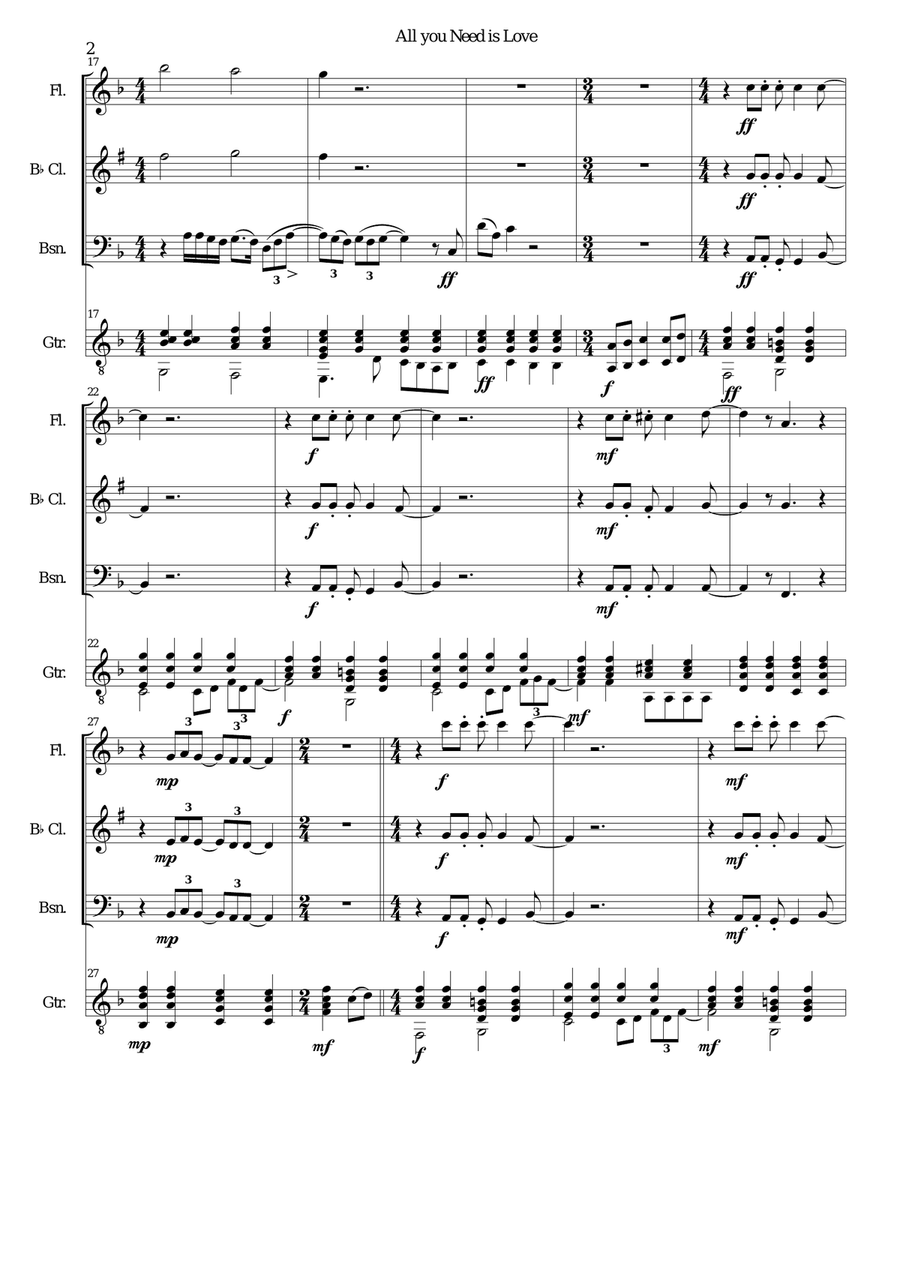 All You Need Is Love All You Need Is Love Small Ensemble scores gallery preview page 2