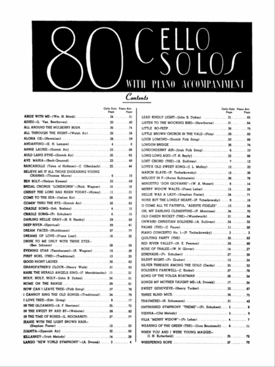 80 Cello Solos Piano Accompaniment scores gallery preview page 2