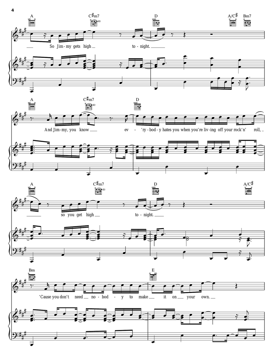 Jimmy Gets High Jimmy Gets High Piano, Vocal, Guitar scores gallery preview page 4