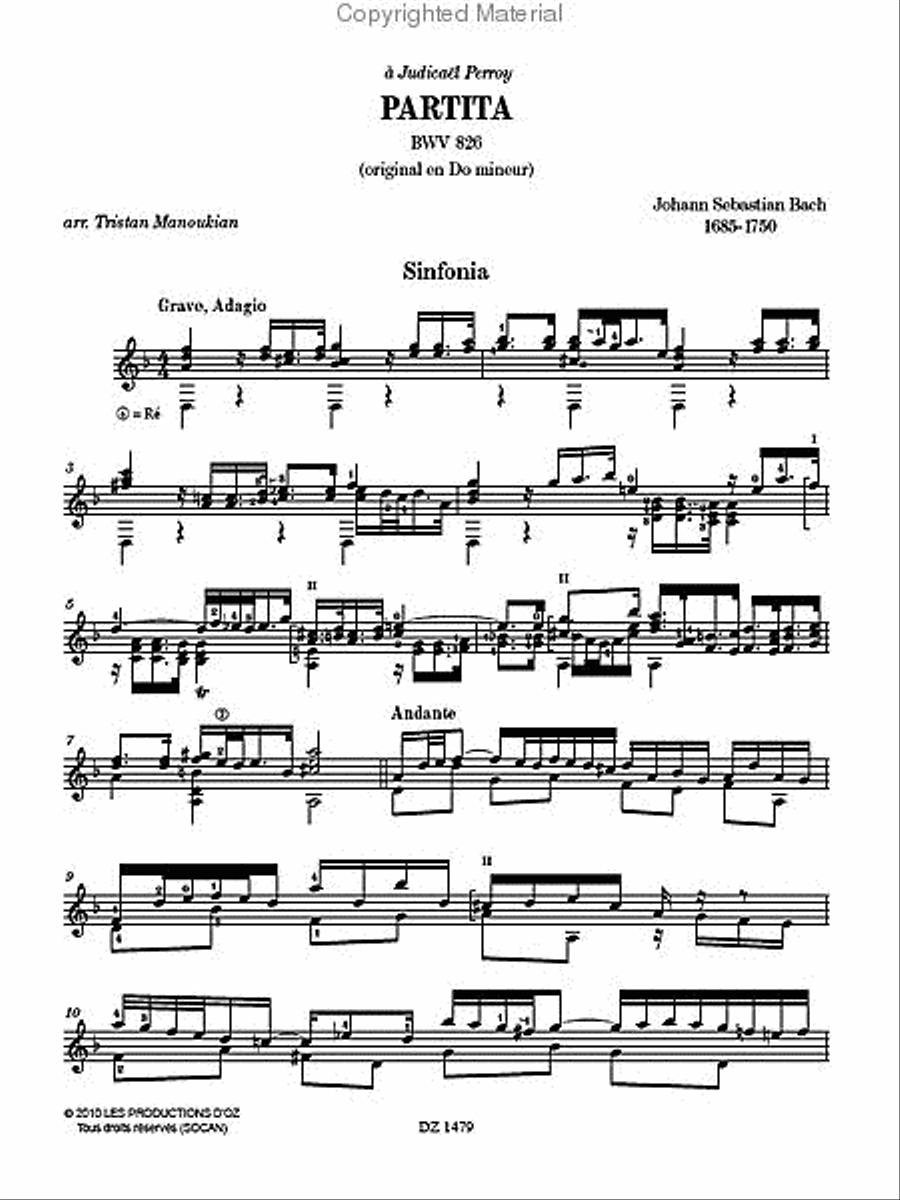 Partita BWV 826 Classical Guitar scores gallery preview page 2