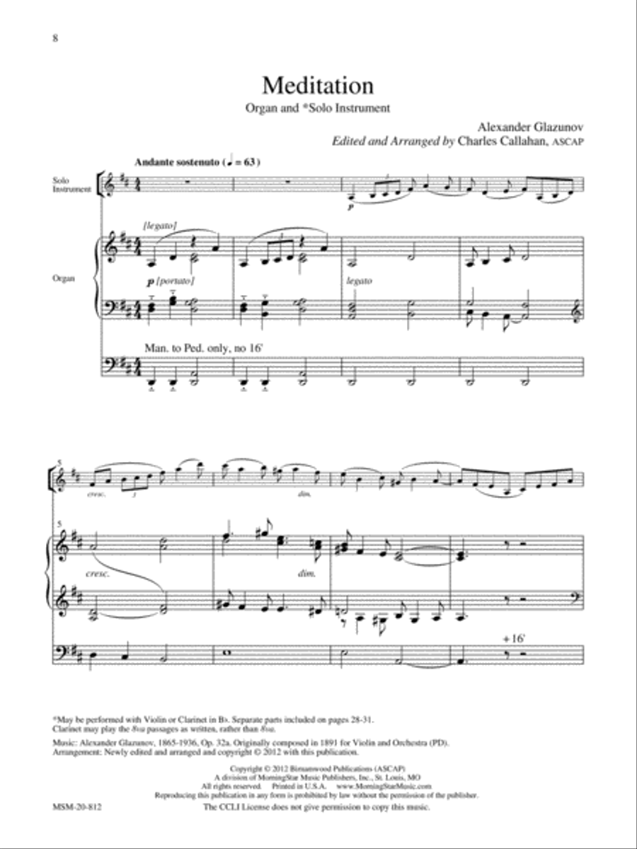 Organ Plus! Five Pieces for Organ + 1 or 2 Instruments, Volume 3 Organ scores gallery preview page 4