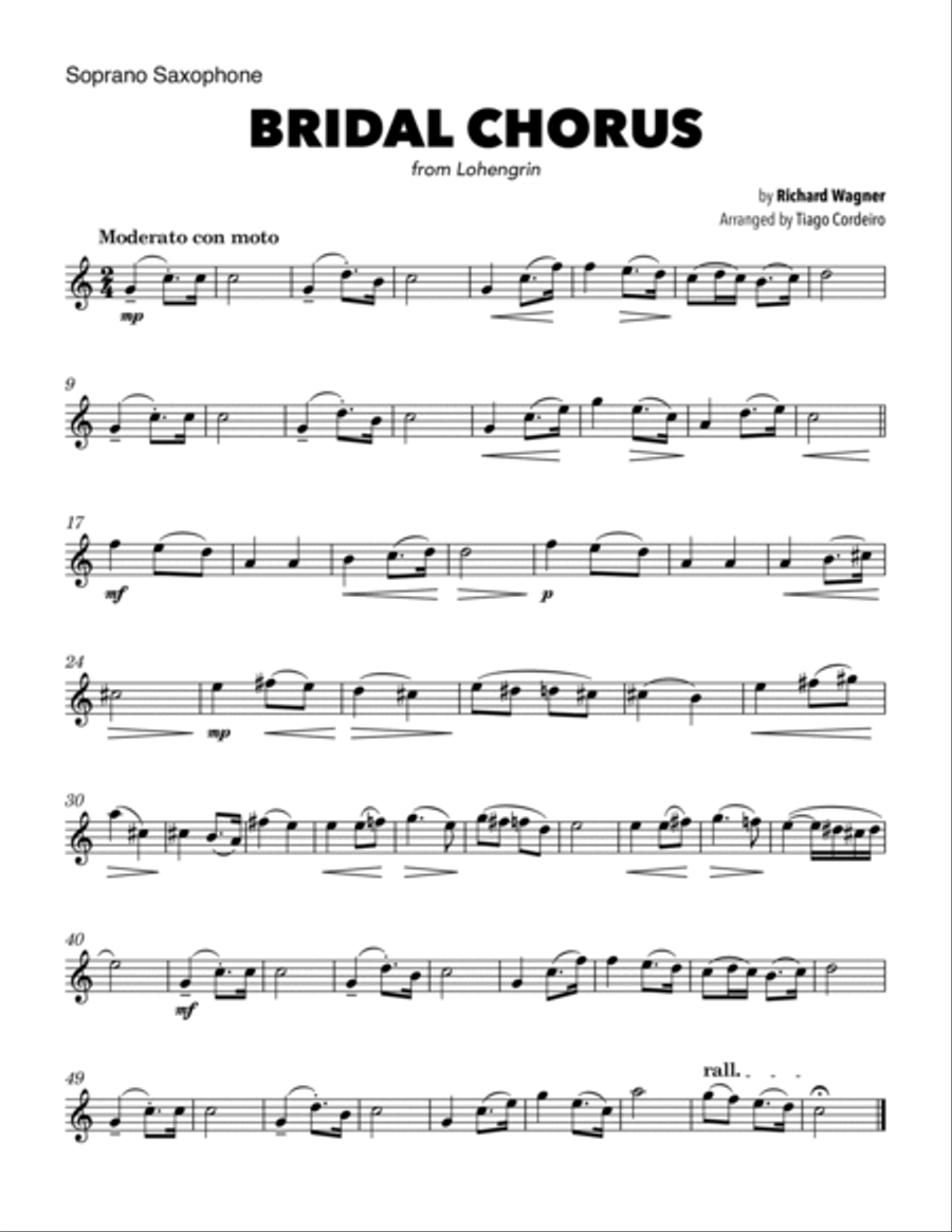 Bridal Chorus Saxophone Quartet scores gallery preview page 3