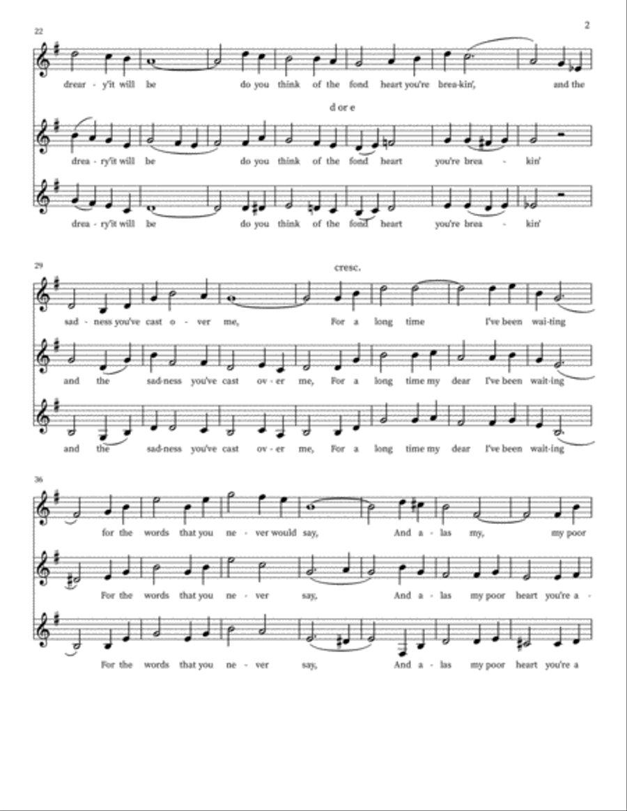 Red River Valley (Three Voices), op. 34, #2 SA scores gallery preview page 2