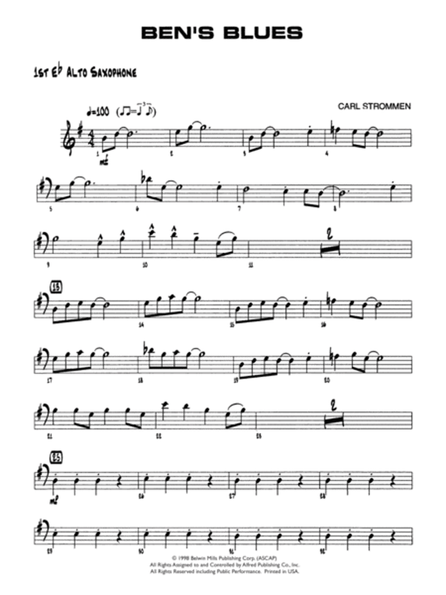 Ben's Blues: E-flat Alto Saxophone