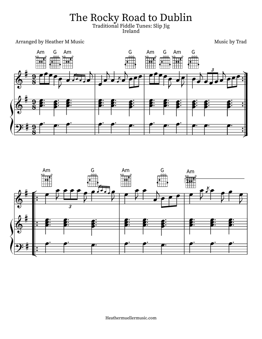 The Rocky Road to Dublin Violin Solo scores gallery preview page 1
