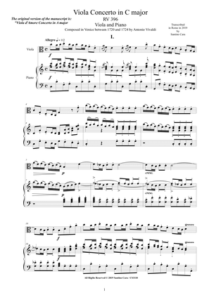 Vivaldi - Viola Concerto in C major RV396 for Viola and Piano