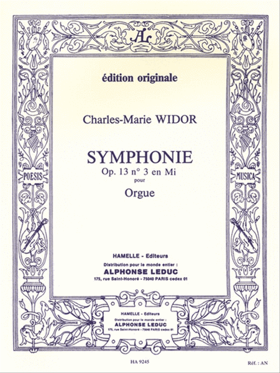 Widor Symphonie No3 Op13 Organ Book Organ scores gallery preview page 1