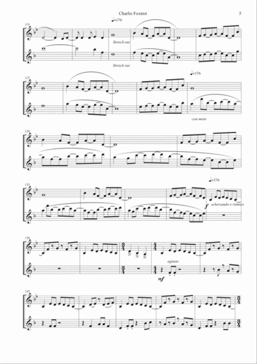 Charlie Foxtrot Charlie Foxtrot Woodwind Duet scores gallery preview page 5