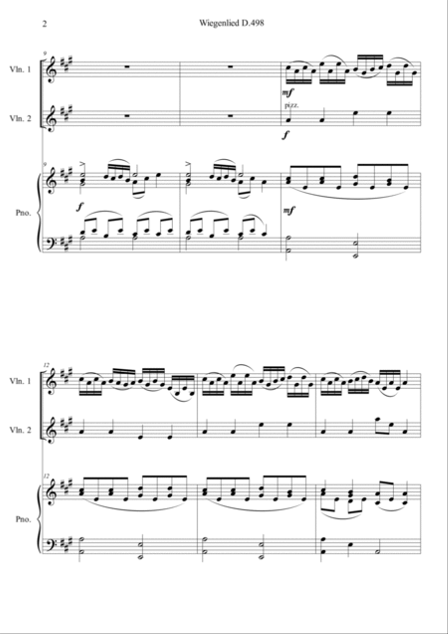 Wiegenlied D.498 Wiegenlied D.498 Piano Trio scores gallery preview page 2