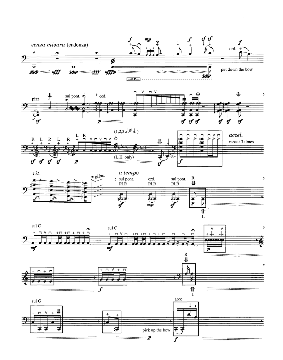 Intercourse Of Fire And Water For Solo Cello Cello Solo scores gallery preview page 6