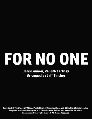 For No One