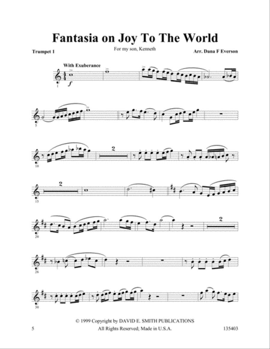 Fantasia on Joy To The World Trumpet scores gallery preview page 5