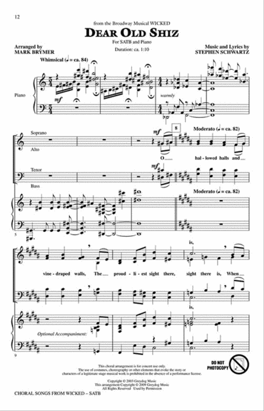 Choral Songs from Wicked Choral Songs from Wicked Choir scores gallery preview page 3