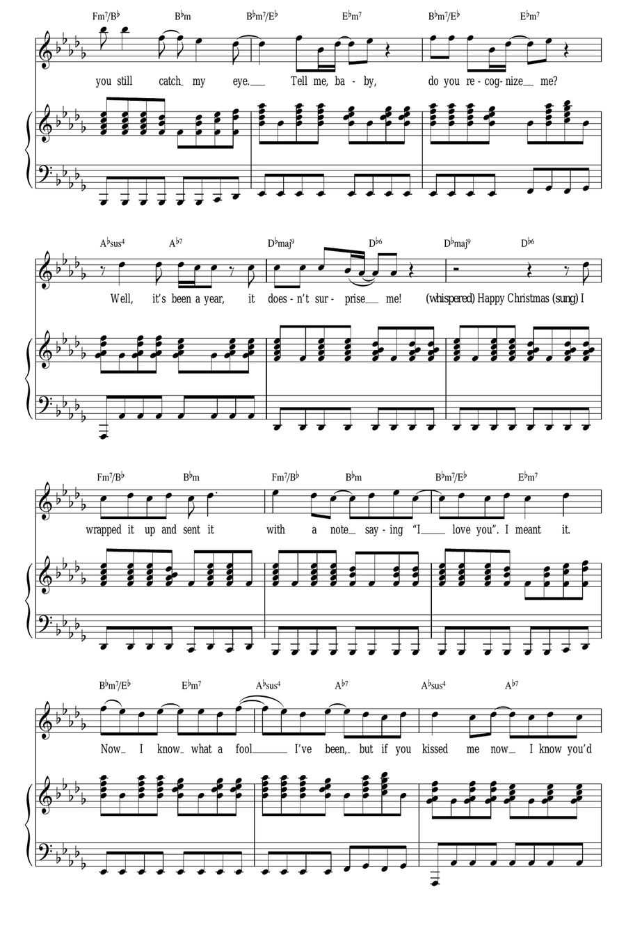 Last Christmas Piano, Vocal scores gallery preview page 4