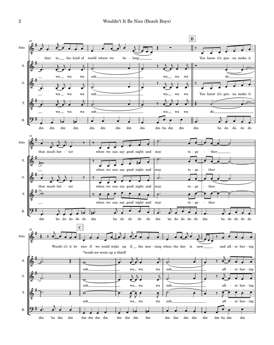 Wouldn't It Be Nice Wouldn't It Be Nice 4-Part scores gallery preview page 2