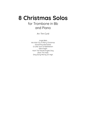 Book cover for 8 Christmas Solos for Trombone in Bb and Piano