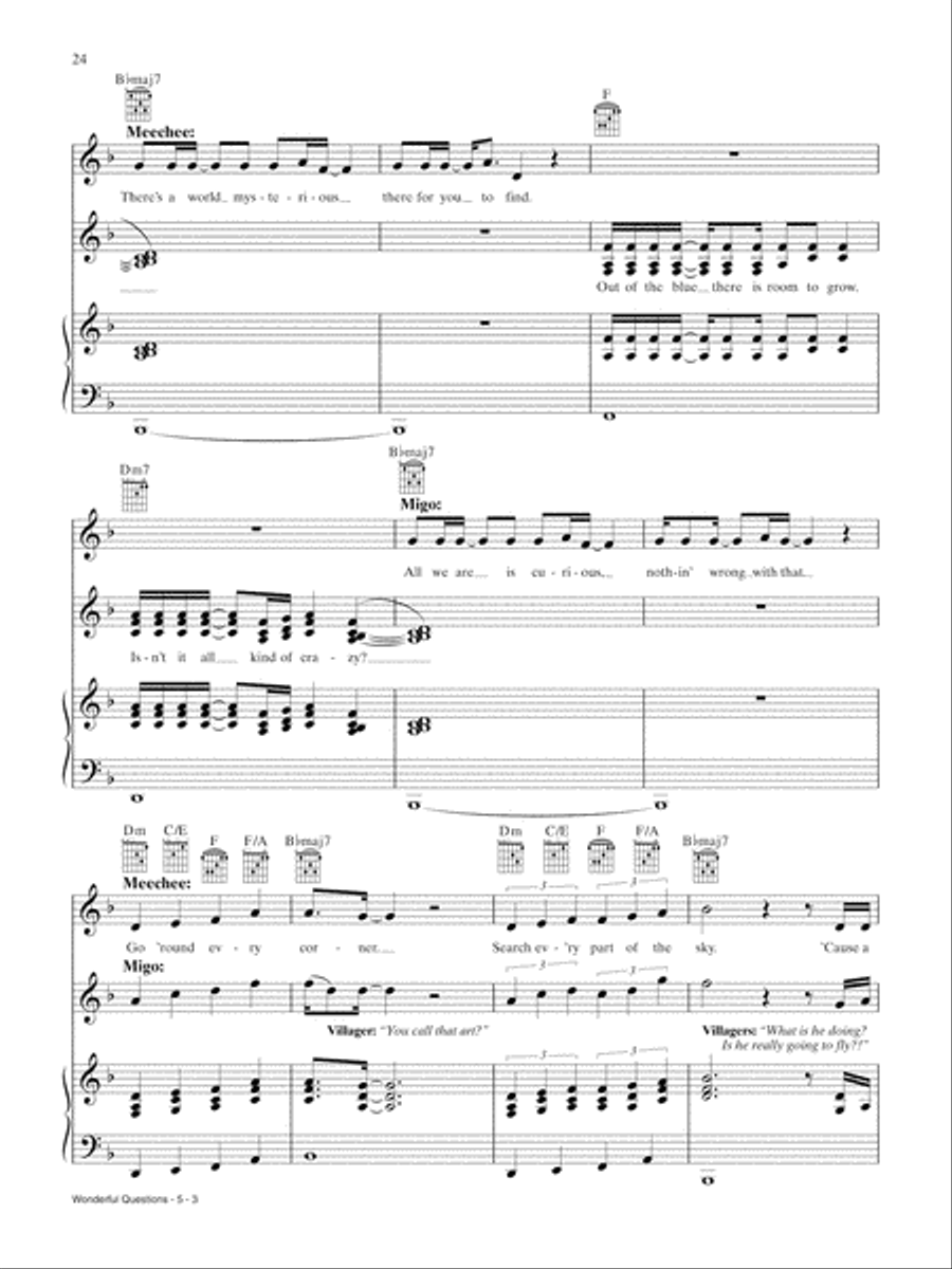 Wonderful Questions (from Smallfoot) Piano, Vocal, Guitar scores gallery preview page 3