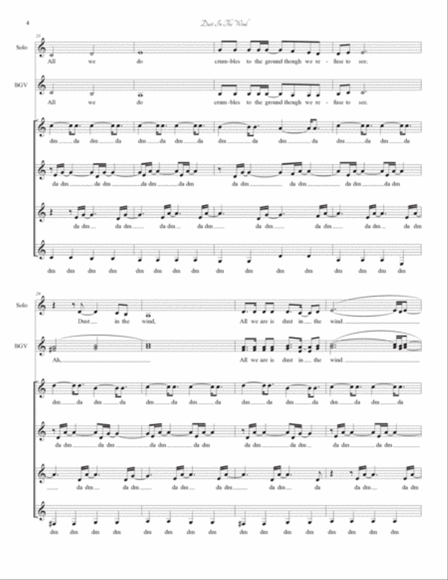 Dust In The Wind SSAA scores gallery preview page 4