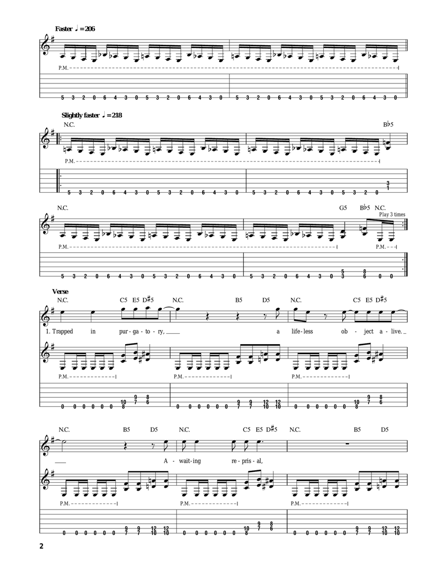 Raining Blood Electric Guitar scores gallery preview page 2