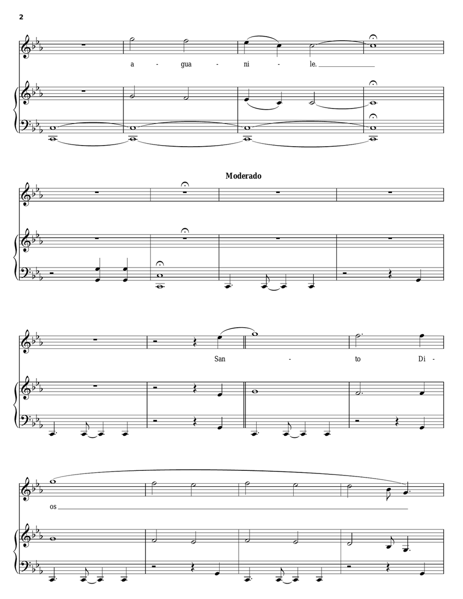 Aguanile Piano, Vocal, Guitar scores gallery preview page 2