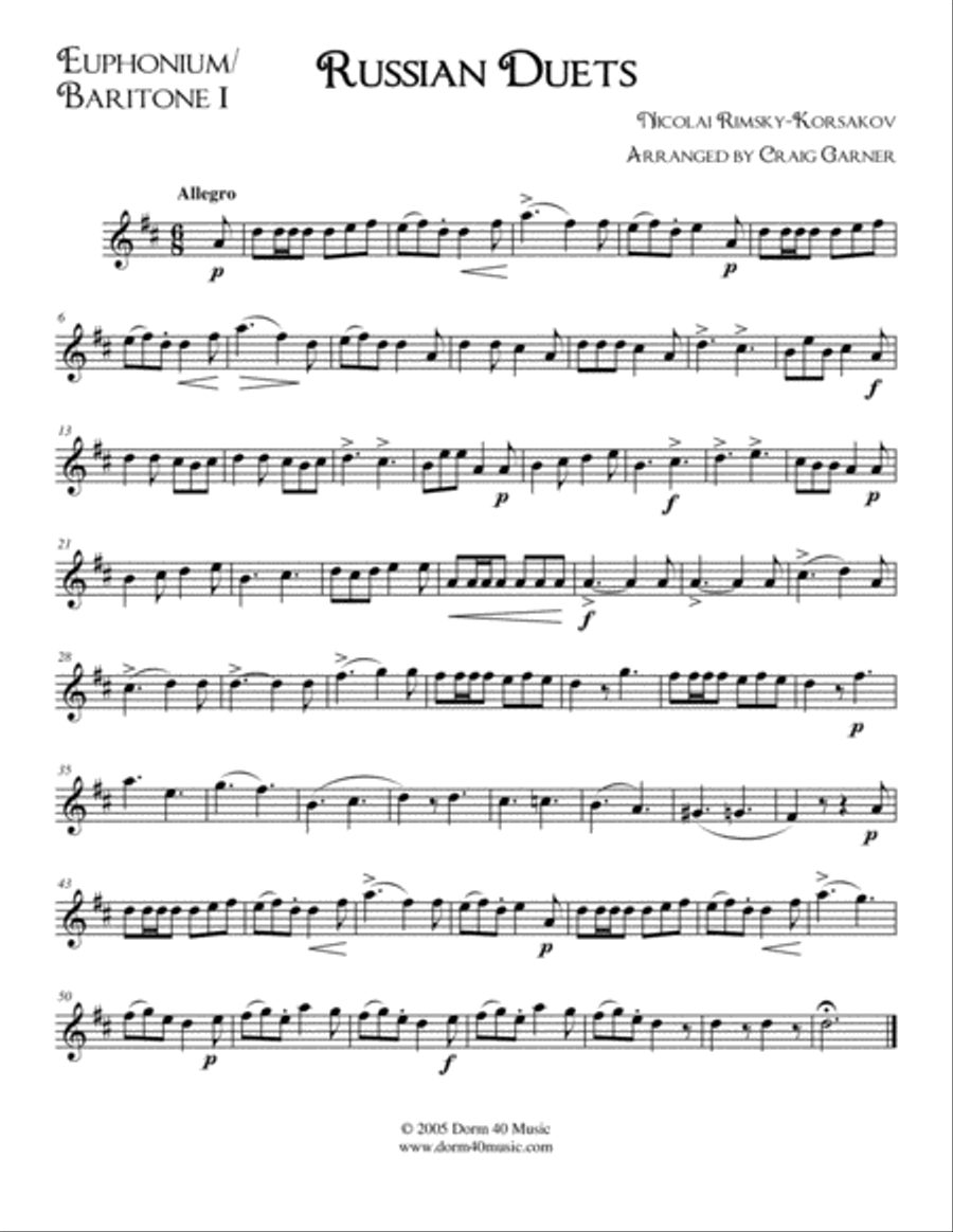 Russian Duets (for low brass) Brass Duet scores gallery preview page 6