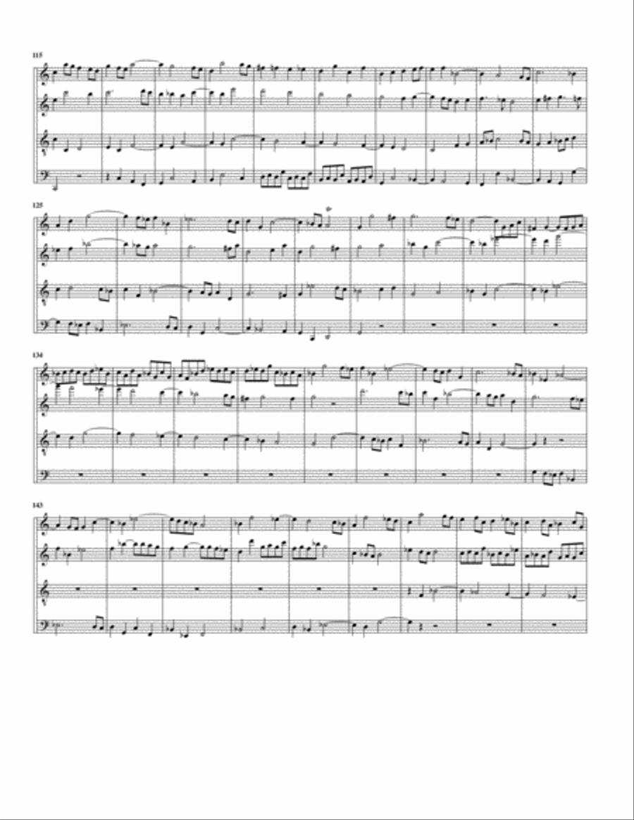 Fugue for organ, BWV 538/II (Arrangement for 4 recorders) Recorder scores gallery preview page 4