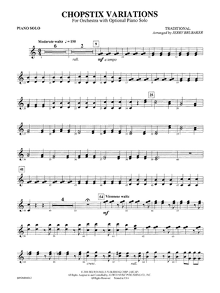Chopstix Variations (with Opt. Piano Solo): Piano Accompaniment