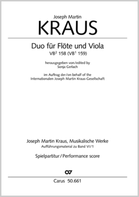 Joseph Martin Kraus : Duo fur Flote und Viola
