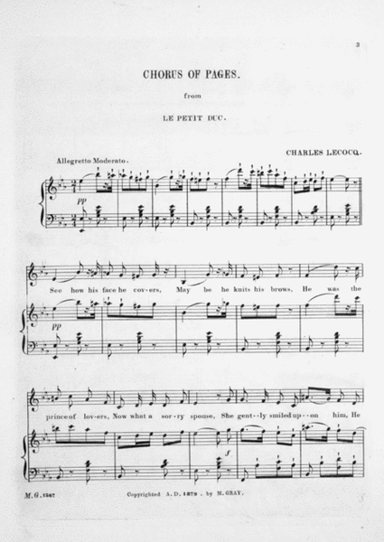 Chorus of Pages. from Le Petit Duc