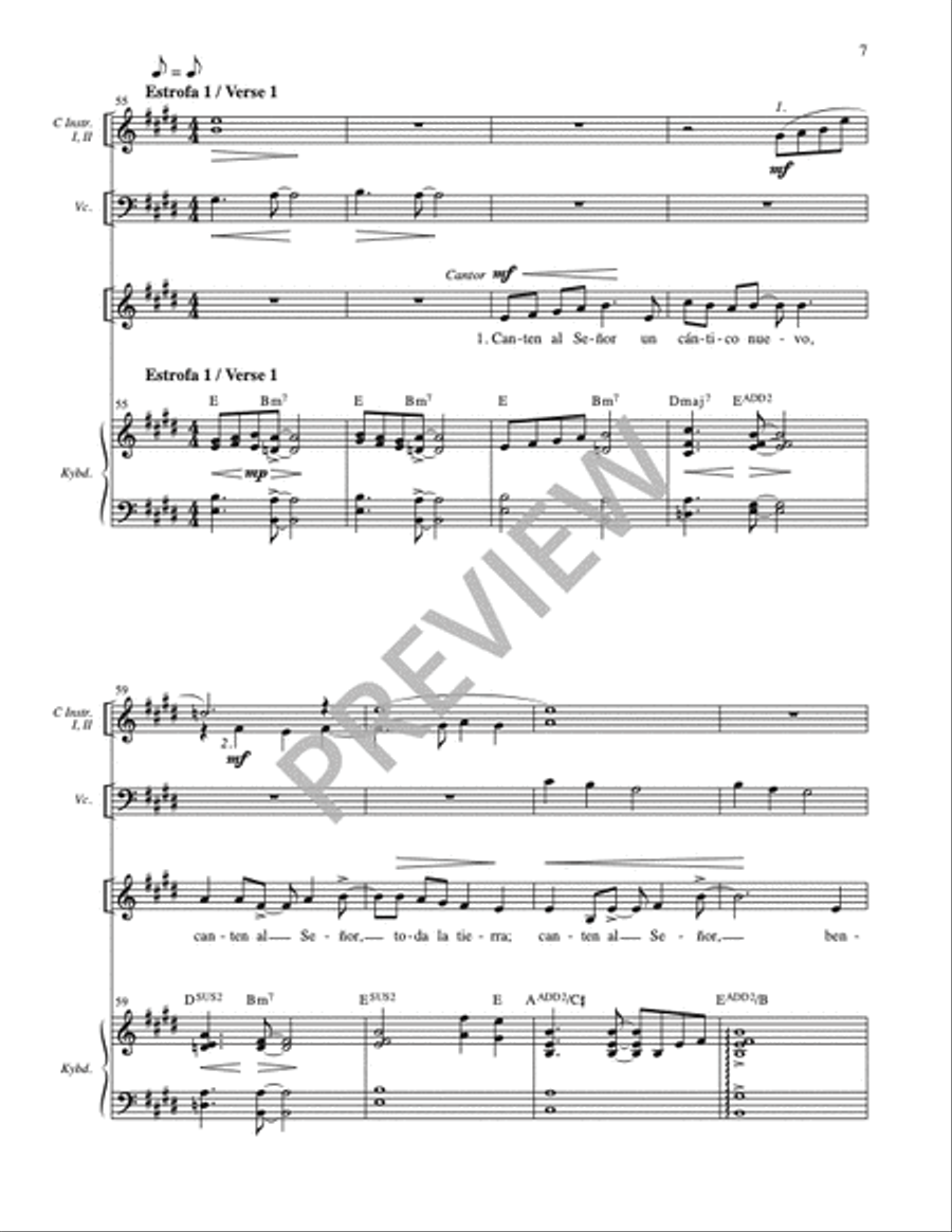 Cuenten las Maravillas del Señor / Proclaim His Marvelous Deeds - Full Score and Parts Cello scores gallery preview page 8