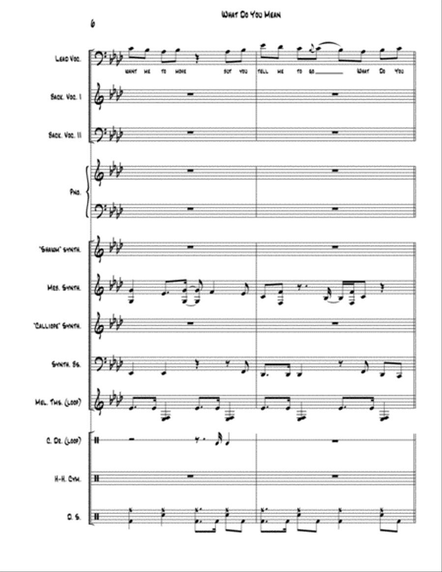 What Do You Mean? Small Ensemble scores gallery preview page 6