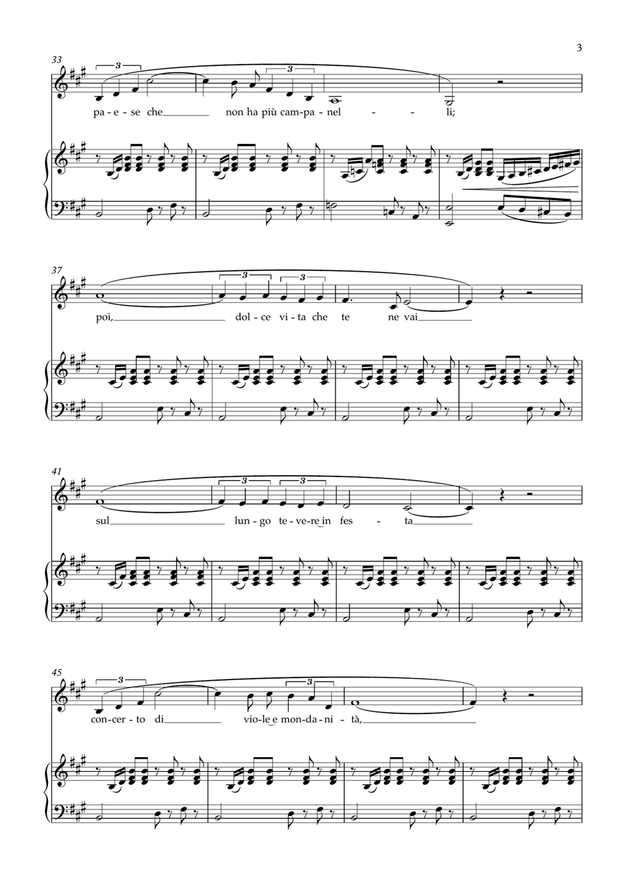Vacanze Romane Piano, Vocal scores gallery preview page 3