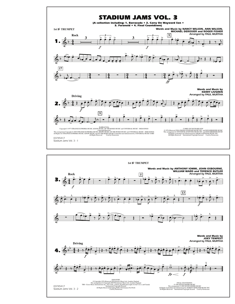 Stadium Jams - Volume 3 - 1st Bb Trumpet