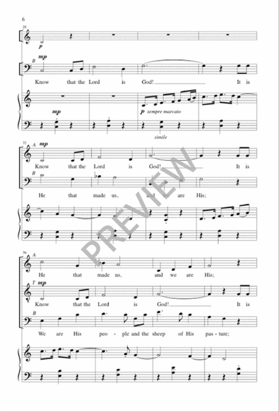 Know That the Lord Is God 4-Part scores gallery preview page 6