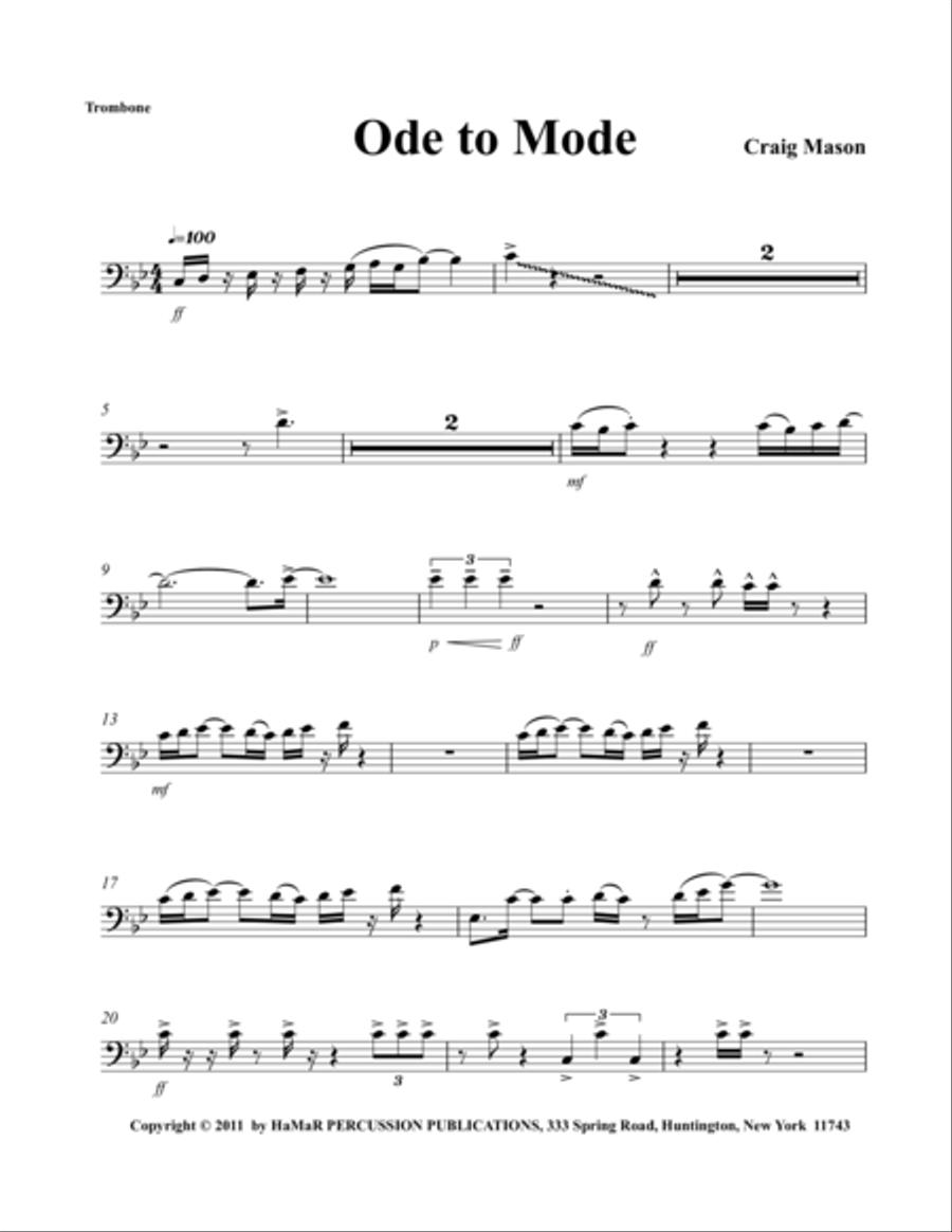 Ode to Mode Ode to Mode Baritone Saxophone scores gallery preview page 1