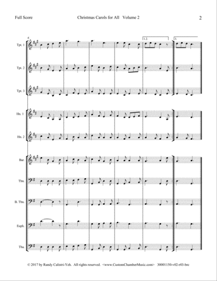Christmas Carols for All, Volume 2 (for Brass Choir) Brass Ensemble scores gallery preview page 6