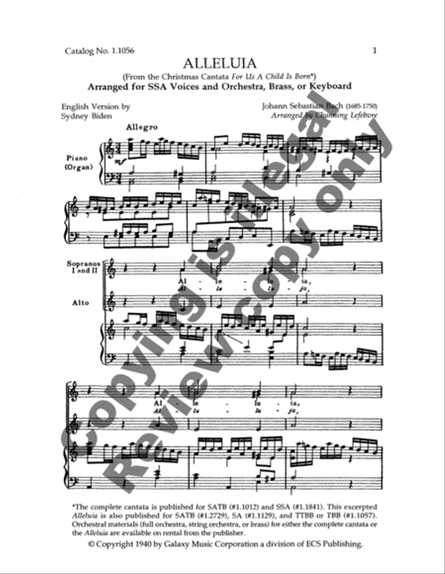 Alleluia from For Us a Child is Born (Choral Score) SSA scores gallery preview page 5
