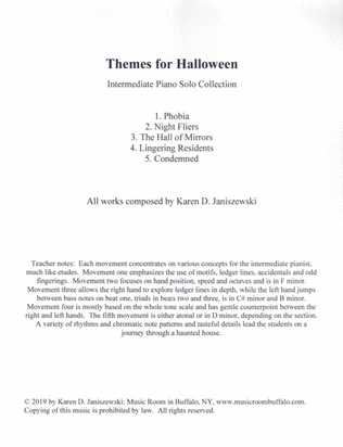 Themes for Halloween, Vol. 2 (Intermediate Piano Etudes)